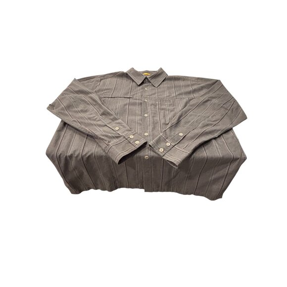 Mountain Hardwear Button Up Shirt Mens XL Gray Striped Hiking Outdoor - Picture 4 of 8